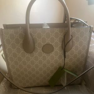 Beige small Gucci Tote bag